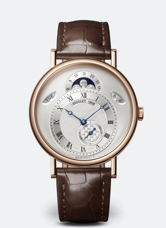 Breguet,Classique 39mm,39mm,Rose Gold,Silver,Automatic,Moonphase,Date,Day,7337BR,7337BR/15/9VU