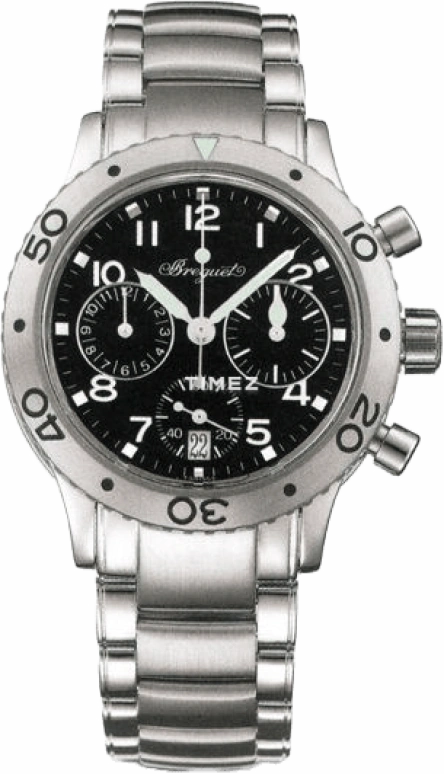 Breguet,Type XX - XXI - XXII 32.50mm,32.50mm,Stainless Steel,Black,Automatic,Chronograph,Day,4820ST,4820ST/D2/S76