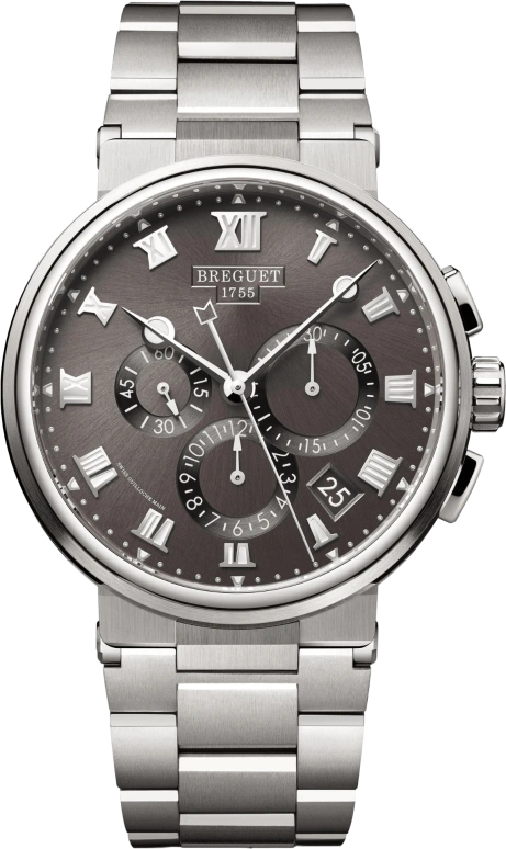 Breguet,Marine 42.30mm,42.30mm,Titanium,Grey,Automatic,Chronograph,Day,Flyback,5527TI,5527TI/G2/TW0