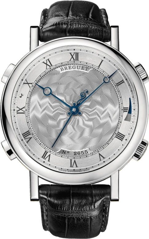 Breguet,Classique 48mm,48mm,White Gold,Silver,Automatic,Power Reserve Indicator,Music Box,Alarm,7800BB,7800BB/11/9YV