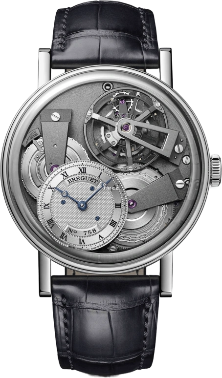 Breguet,Tradition 41mm,41mm,Platinum,Silver,Handwound,Power Reserve Indicator,Tourbillon,7047PT,7047PT/11/9ZU