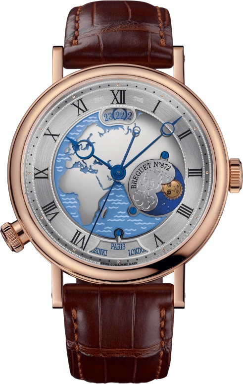 Breguet,Classique 43mm,43mm,Rose Gold,Blue,Silver,Automatic,Day,Dule Time,5717BR,5717BR/EU/9ZU