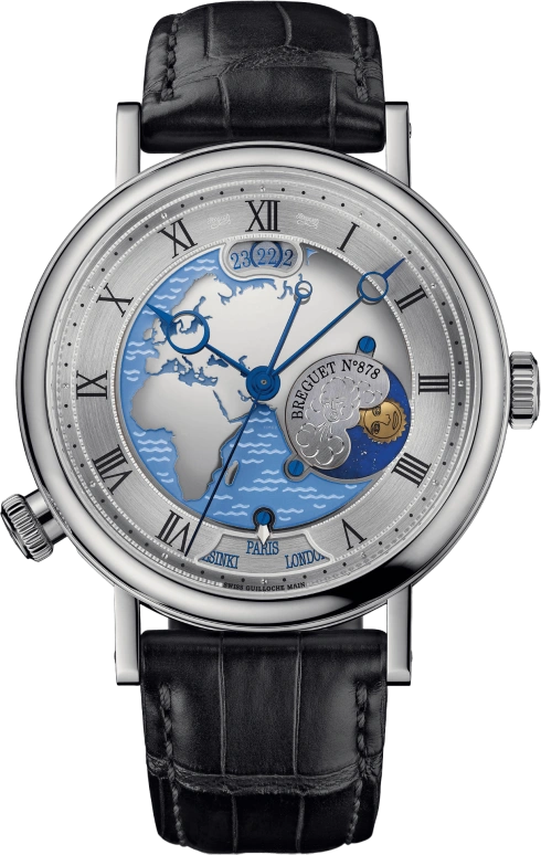 Breguet,Classique 43mm,43mm,Platinum,Blue,Automatic,Day,Dule Time,5717PT,5717PT/EU/9ZU