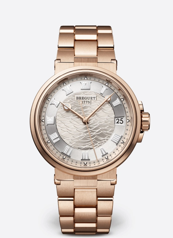 Breguet,Marine 40mm,40mm,Rose Gold,Silver,Automatic,Day,55hours,5517BR,5517BR/12/RZ0