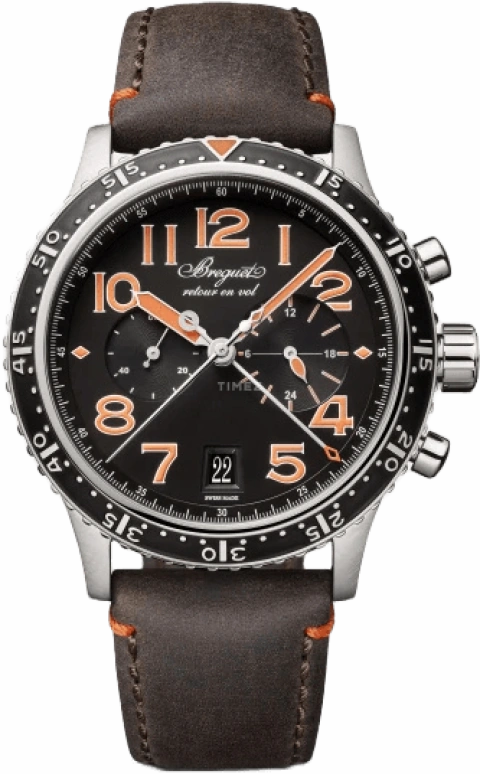 Breguet,Pilot 42mm,42mm,Titanium,Black,Automatic,Chronograph,Day,Flyback,3815TI,3815TI/HO/3ZU