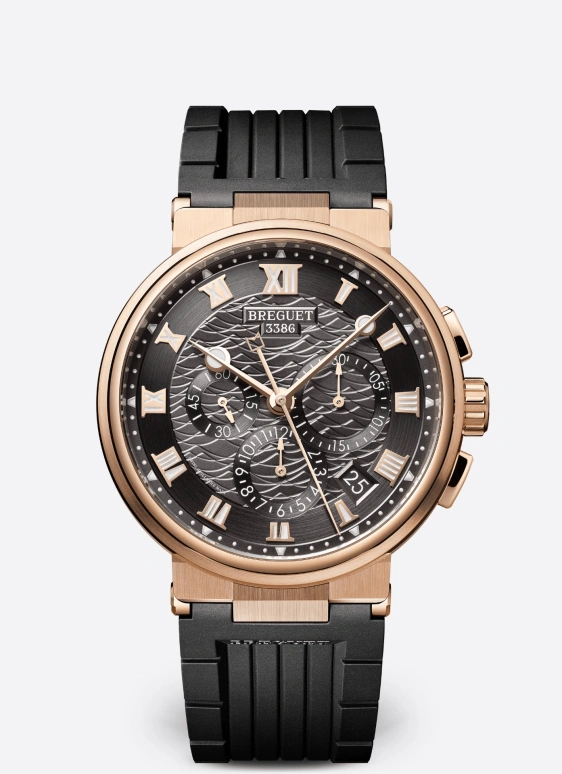 Breguet,Marine 42.30mm,42.30mm,Rose Gold,Grey,Automatic,Chronograph,Day,Flyback,5527BR,5527BR/G3/5WV