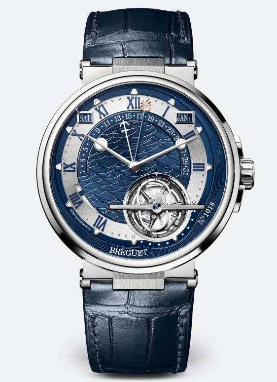 Breguet,Marine 43.90mm,43.90mm,Platinum,Blue,Automatic,Perpetual Calendar,Leap Year,Month,Date,80hours,In-house Caliber,5887PT,5887PT/Y2/9WV