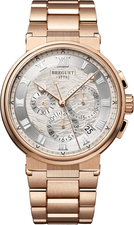 Breguet,Marine 42.30mm,42.30mm,Rose Gold,Silver,Automatic,Chronograph,Day,Flyback,5527BR,5527BR/12/RW0