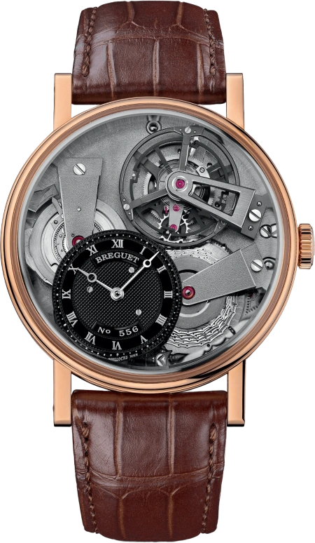 Breguet,Tradition 41mm,41mm,Rose Gold,Black,Grey,Handwound,Power Reserve Indicator,Tourbillon Escapement,Chain & Fusée,7047BR,7047BR/G9/9ZU