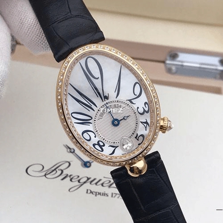 宝玑,那不勒斯王后 36.50x28.45毫米,36.50x28.45毫米,白金,银白色,自动上弦,45小时,自制机芯,那不勒斯皇后,8918BA,8918BA/58/864/D00D