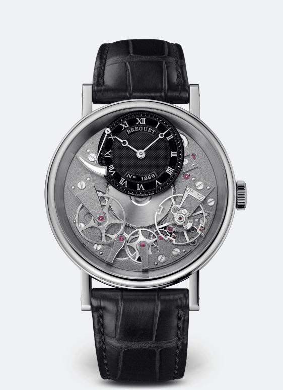 Breguet,Tradition 40mm,40mm,White Gold,Black,Handwound,Power Reserve Indicator,50hours,7057BB,7057BB/G9/9W6