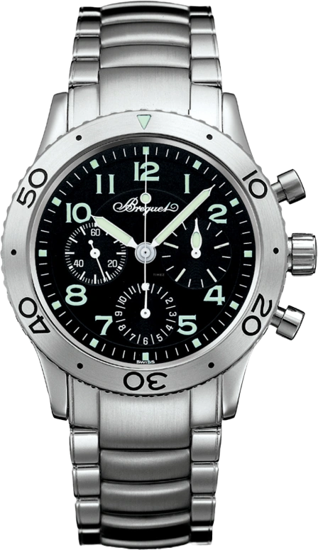 Breguet,Pilot 39mm,39mm,Stainless Steel,Black,Automatic,Chronograph,Date,Flyback,3800ST,3800ST/92/SW9