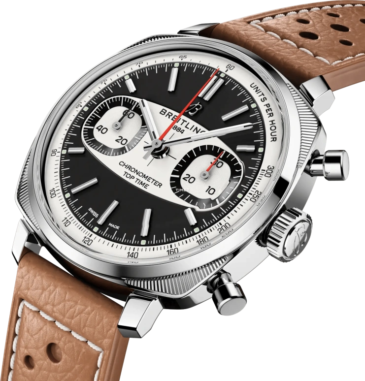 Breitling,Top Time 38mm,38mm,Stainless Steel,White,Black,Automatic,Chronograph,70hours,AB01771A1B1X1