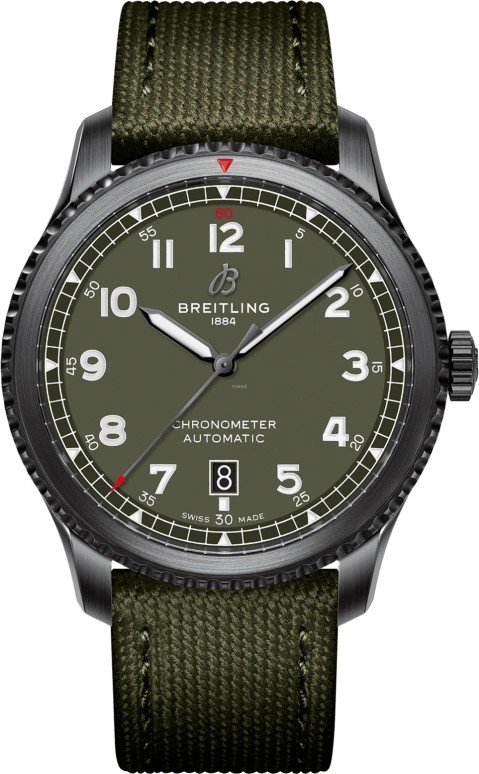 Breitling,Aviatior 8 41mm,41mm,Stainless Steel,Green,Automatic,Chronograph,Date,Anti-magnetic,M173152A1L1X1