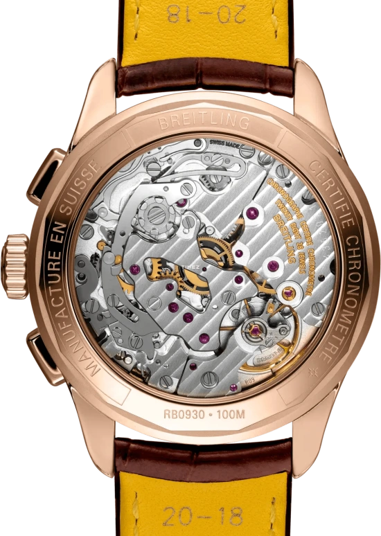 百年灵,璞雅 40毫米,40毫米,红金,绿色,手动上弦,计时,70小时,RB0930361L1P1