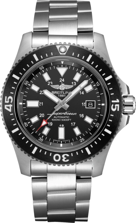 Breitling,Superocean 44mm,44mm,Ceramic,Stainless Steel,Black,Automatic,Day,40hours,Y17393101B1A1