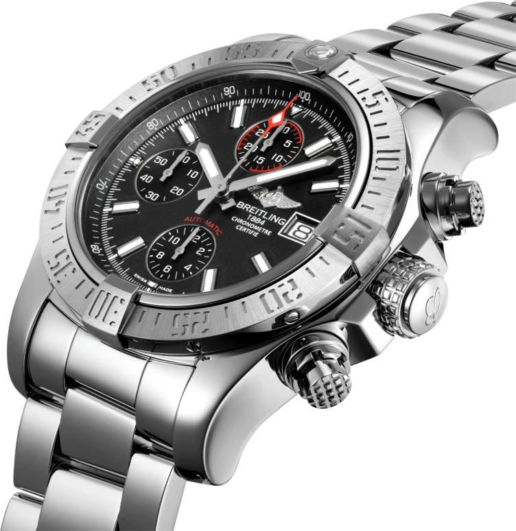 Breitling,Avenger 43mm,43mm,Stainless Steel,Black,Automatic,Chronograph,Date,Compass,A13381111B1A1