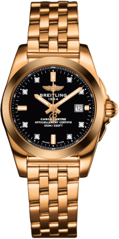 Breitling,Galactic 29mm,29mm,Rose Gold,Black,Quartz,Day,In-house Caliber,H7234812,H7234812/BE86/791H