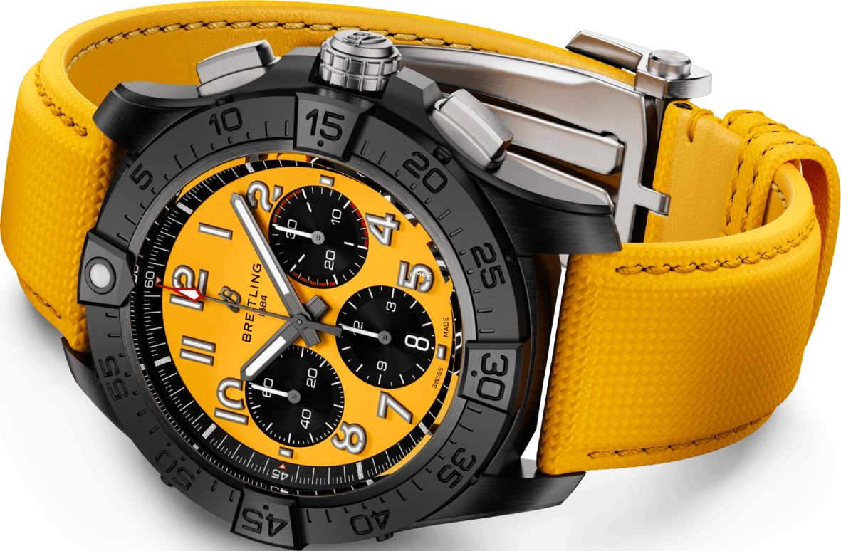 Breitling,Avenger 44mm,44mm,Ceramic,Black,Yellow,Automatic,Chronograph,Day,SB0147101I1X1