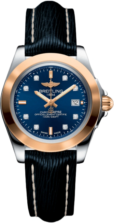 Breitling,Galactic 32mm,32mm,Rose Gold,Stainless Steel,Blue,Quartz,Date,26280hours,C7133012,C7133012/C952/210X/A14BA.1