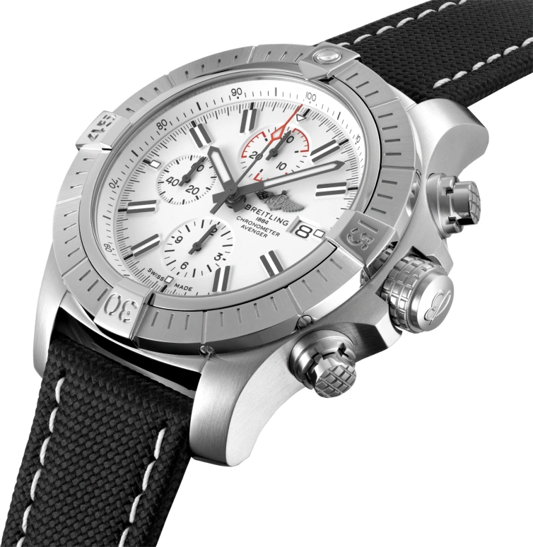 Breitling,Avenger 48mm,48mm,Stainless Steel,White,Automatic,Chronograph,Date,Compass,A133751A1A1X1