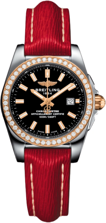 Breitling,Galactic 29mm,29mm,Rose Gold,Stainless Steel,Black,Quartz,Day,In-house Caliber,C7234853,C7234853/BF32/273X/A12BA.1