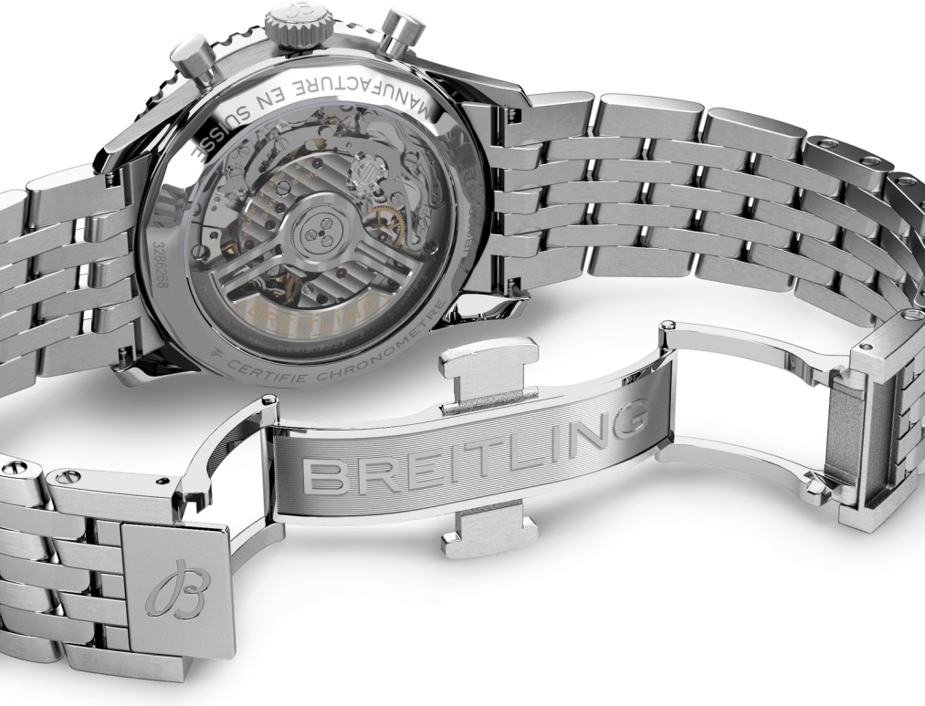 Breitling,Navitimer 41mm,41mm,Stainless Steel,Silver White,Automatic,Chronograph,Day,AB0139211G1A1