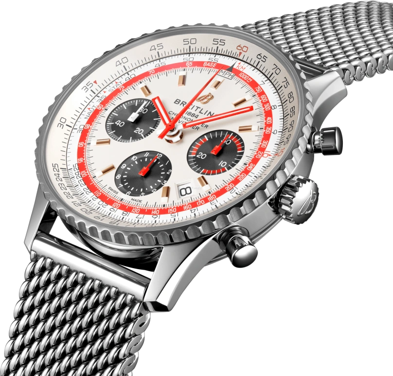 Breitling,Navitimer 43mm,43mm,Stainless Steel,Silver,Automatic,Chronograph,Day,AB01219A1G1A1