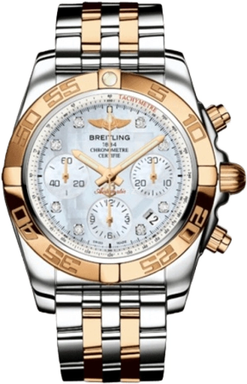 Breitling,Chronomat 41mm,41mm,Rose Gold,Stainless Steel,Automatic,Chronograph,Day,Column Wheel,CB014012,CB014012/A723/378C