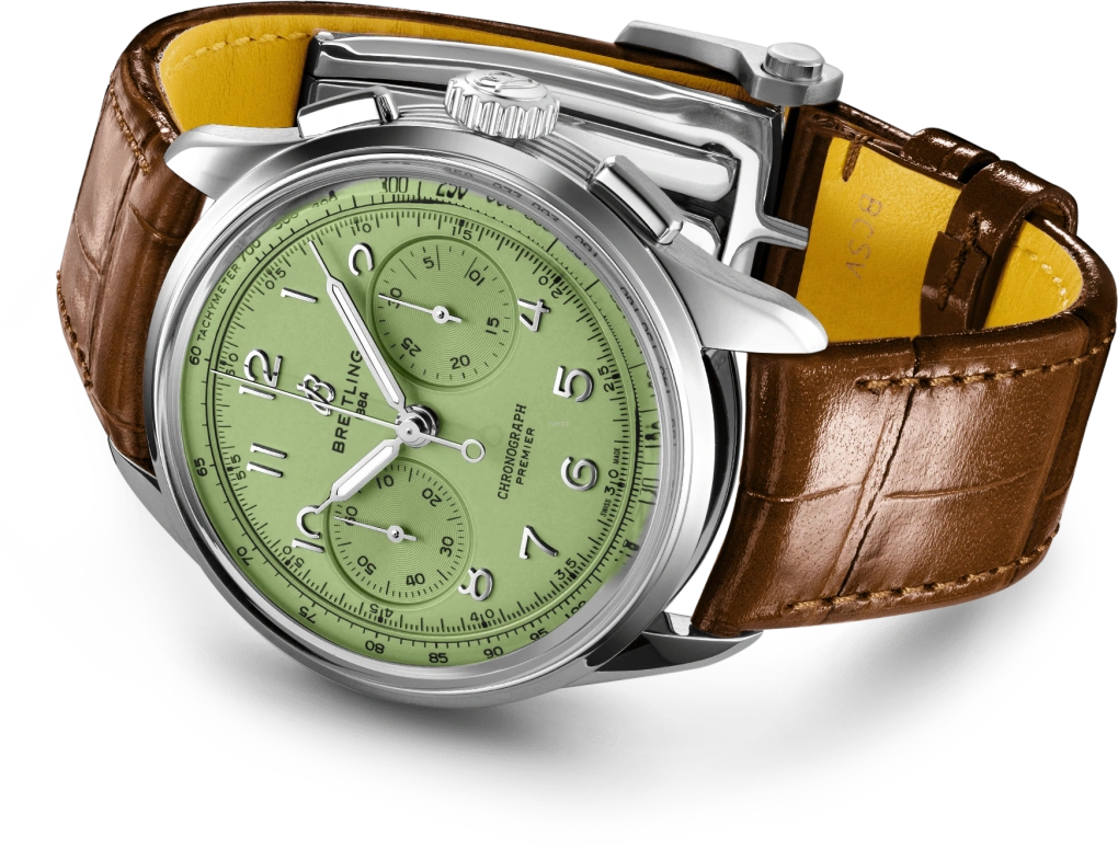Breitling,Premier 40mm,40mm,Stainless Steel,Green,Handwound,Chronograph,70hours,AB0930D31L1P1