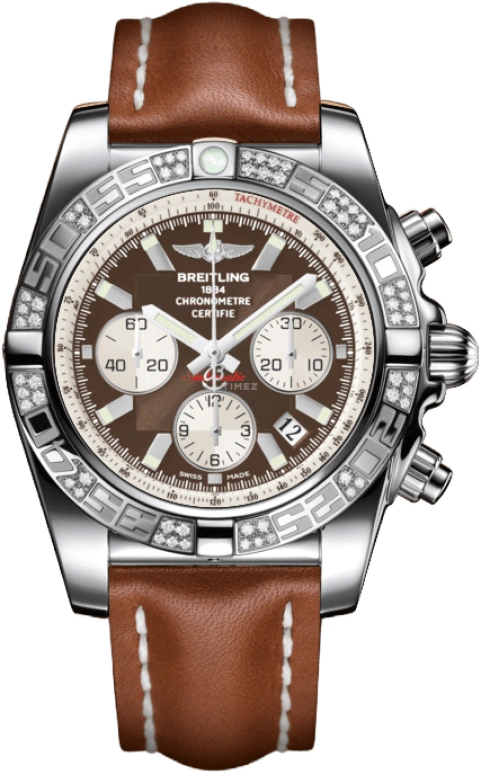 Breitling,Chronomat 44mm,44mm,Stainless Steel,Brown,Automatic,Chronograph,Day,Column Wheel,AB0110AA,AB0110AA/Q575/433X