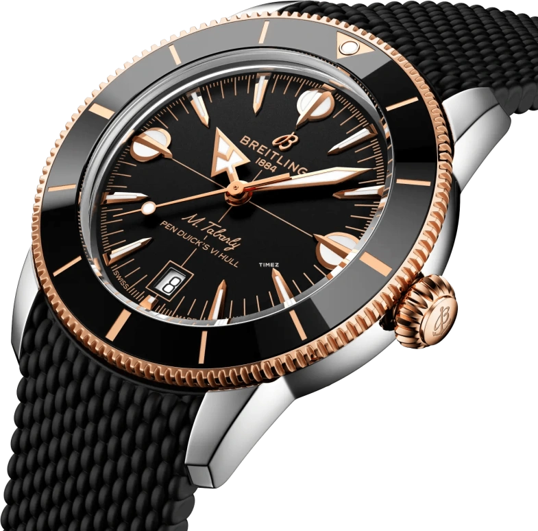 百年灵,超级海洋文化 42毫米,42毫米,精钢,红金,陶瓷,黑色,自动上弦,日历,78小时,UB31111A1B2S1