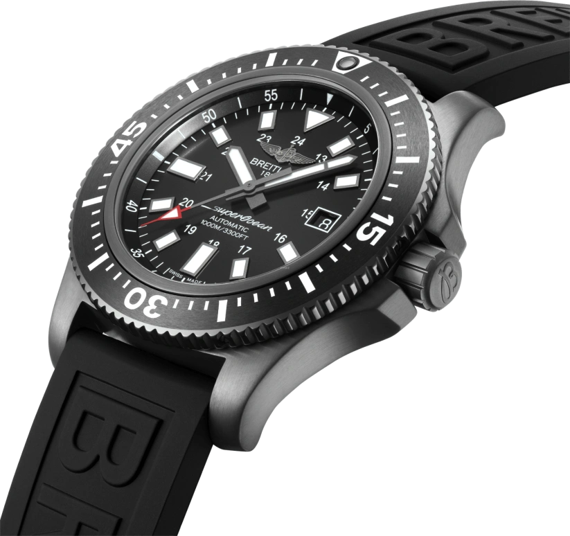 Breitling,Superocean 44mm,44mm,Ceramic,Stainless Steel,Black,Automatic,Chronograph,Date,Anti-magnetic,M17393131B1S1