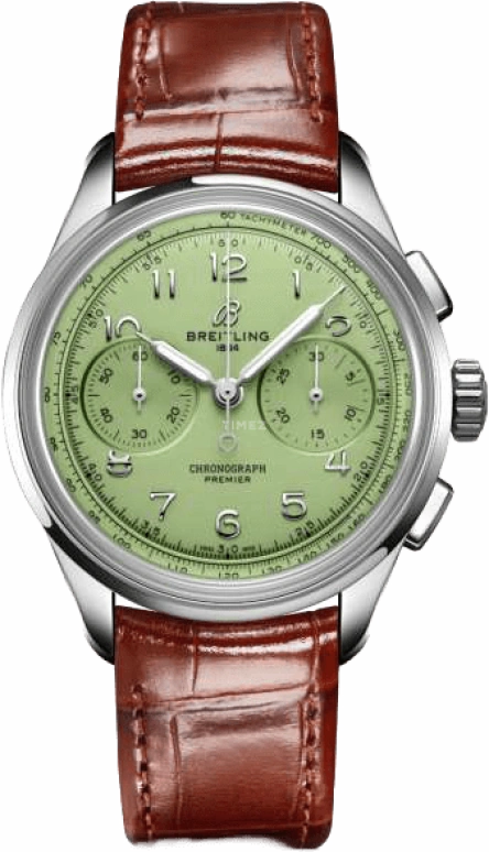 Breitling,Premier 40mm,40mm,Stainless Steel,Green,Handwound,Chronograph,70hours,AB0930D31L1P1