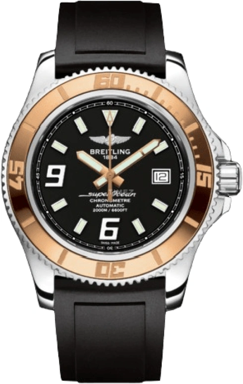 Breitling,Superocean 44mm,44mm,Rose Gold,Stainless Steel,Black,Automatic,Day,40hours,C1739112,C1739112/BA77/131S