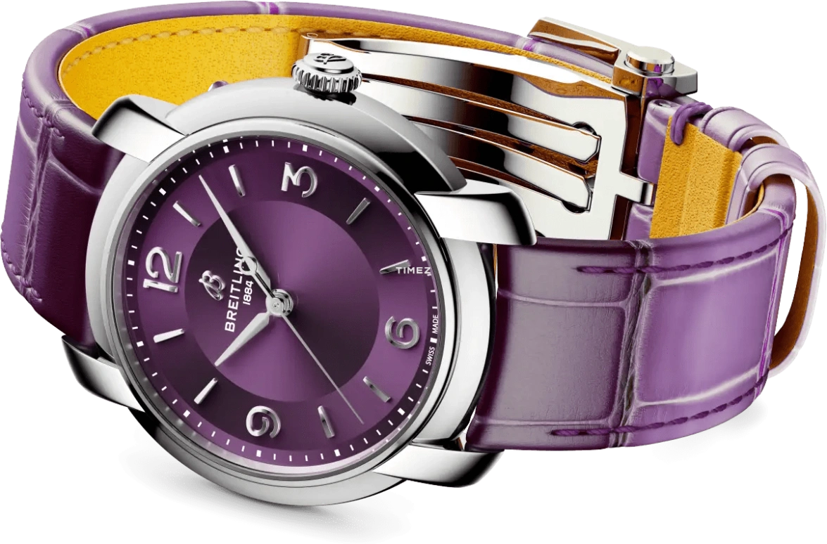 百年灵,璞雅 36毫米,36毫米,精钢,紫色,自动上弦,42小时,自制机芯,A10310121Q1P1