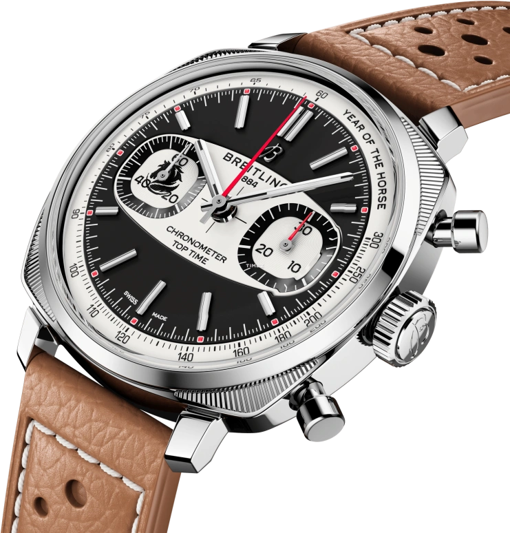 百年灵,Top Time 38毫米,38毫米,精钢,黑色,自动上弦,计时,70小时,AB01773A1B1X1