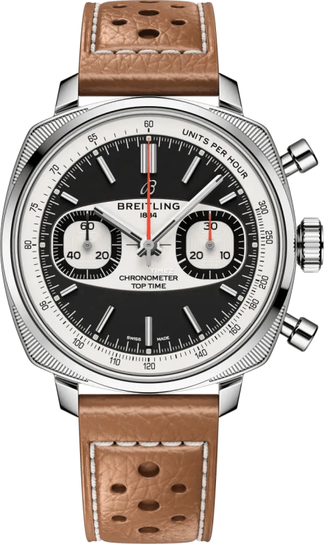 Breitling,Top Time 38mm,38mm,Stainless Steel,White,Black,Automatic,Chronograph,70hours,AB01771A1B1X1
