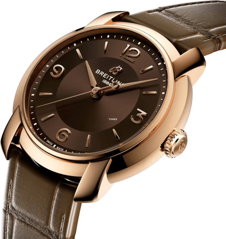 百年灵,璞雅 36毫米,36毫米,玫瑰金,棕色,自动上弦,42小时,自制机芯,R10310121Q1P1