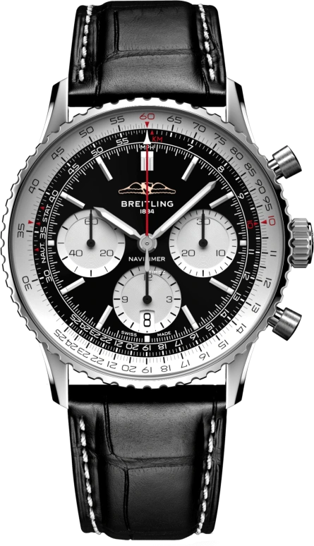Breitling,Navitimer 41mm,41mm,Stainless Steel,Black,Automatic,Chronograph,Day,AB0139211B1P1