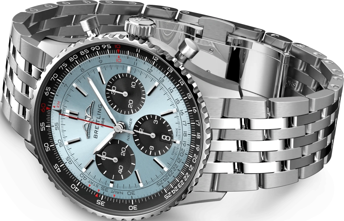 Breitling,Navitimer 43mm,43mm,Stainless Steel,Blue,Automatic,Chronograph,Day,AB0138241C1A1