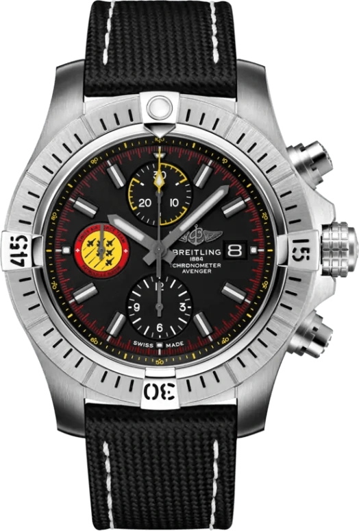 Breitling,Avenger 45mm,45mm,Stainless Steel,Black,Automatic,Chronograph,Date,Compass,A133171A1B1X1