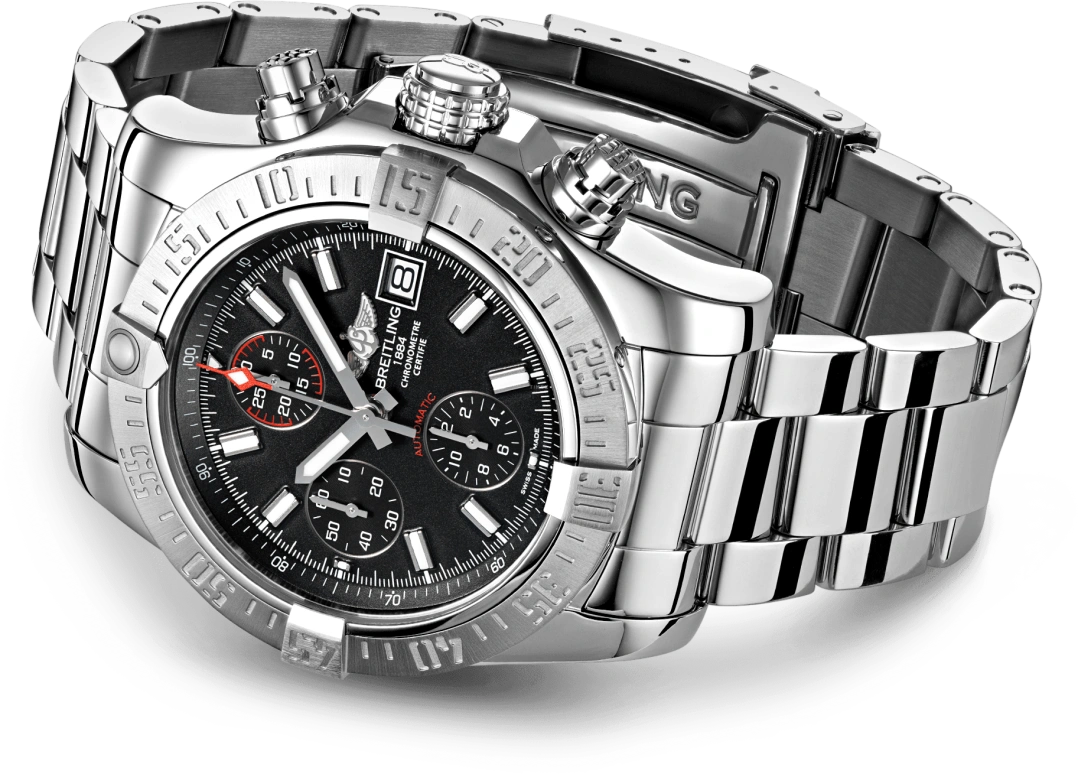 Breitling,Avenger 43mm,43mm,Stainless Steel,Black,Automatic,Chronograph,Date,Compass,A13381111B1A1