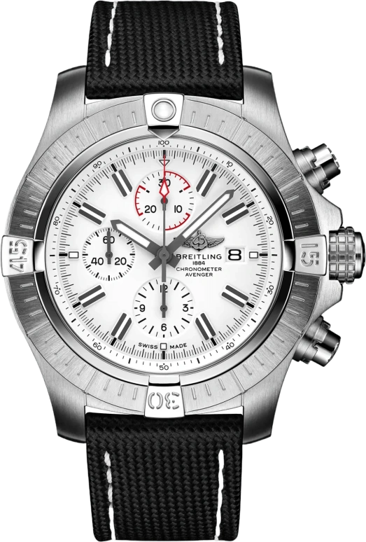 Breitling,Avenger 48mm,48mm,Stainless Steel,White,Automatic,Chronograph,Date,Compass,A133751A1A1X1