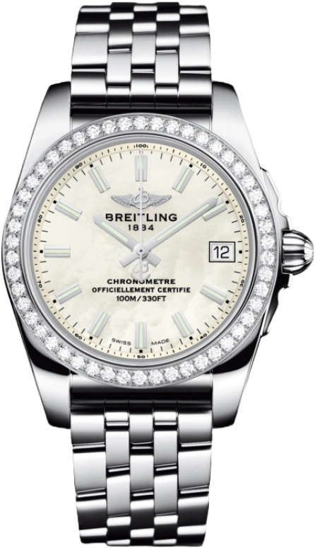 Breitling,Galactic 36mm,36mm,Stainless Steel,White,Quartz,Day,26280hours,A7433053,A7433053/A779/376A