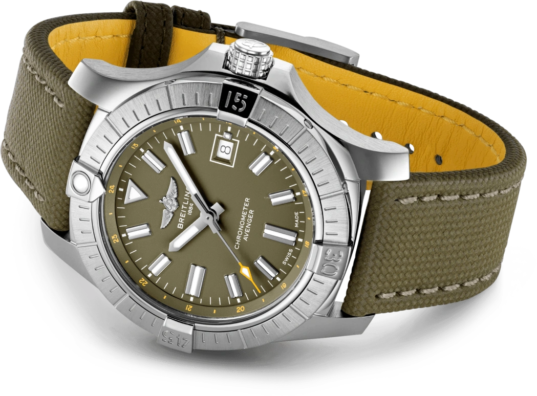 Breitling,Avenger 43mm,43mm,Stainless Steel,Green,Automatic,Chronograph,Date,Anti-magnetic,A17318101L1X1