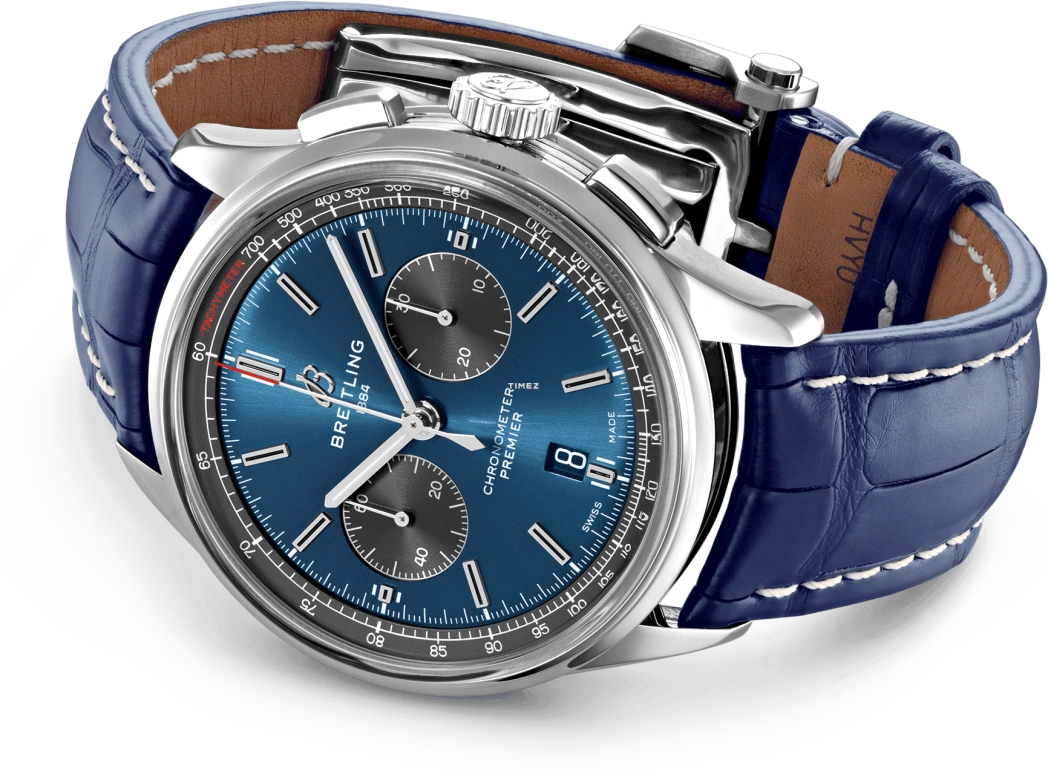 Breitling,Premier 42mm,42mm,Stainless Steel,Blue,Automatic,Chronograph,Day,AB0118A61C1P1