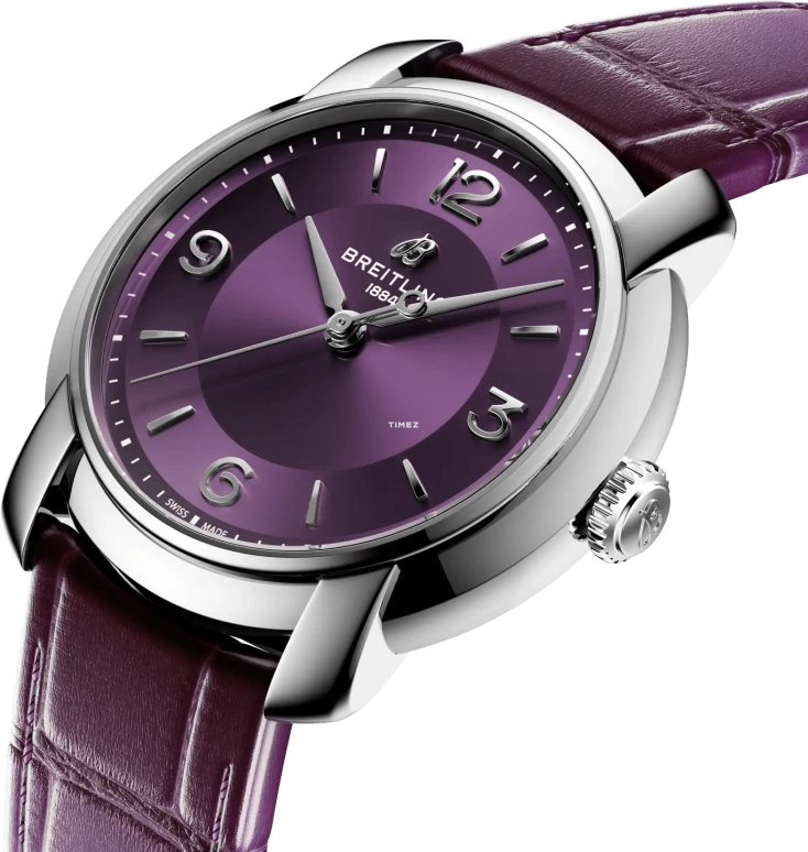 百年灵,璞雅 36毫米,36毫米,精钢,紫色,自动上弦,42小时,自制机芯,A10310121Q1P1