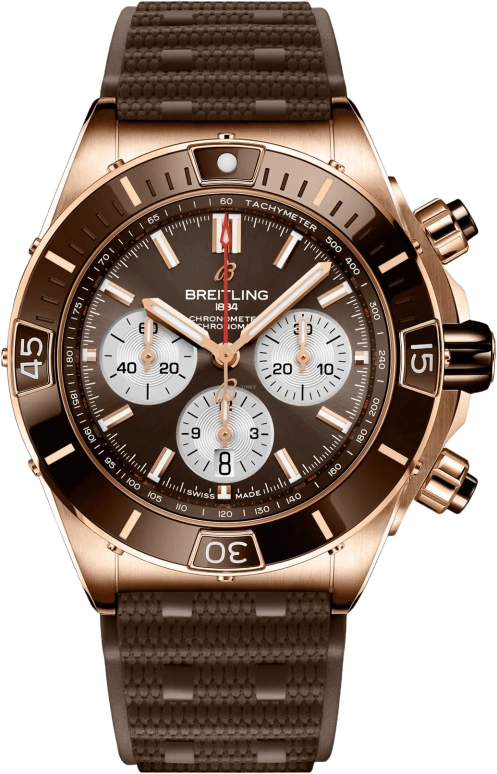 Breitling,Chronomat 44mm,44mm,Ceramic,Red Gold,Brown,Automatic,Chronograph,Day,Column Wheel,RB0136E31Q1S1