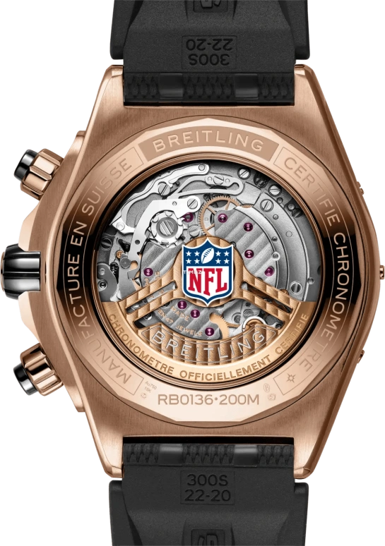 百年灵,机械计时 44毫米,44毫米,红金,陶瓷,蓝色,自动上弦,计时,日历,RB01366A1L2S1